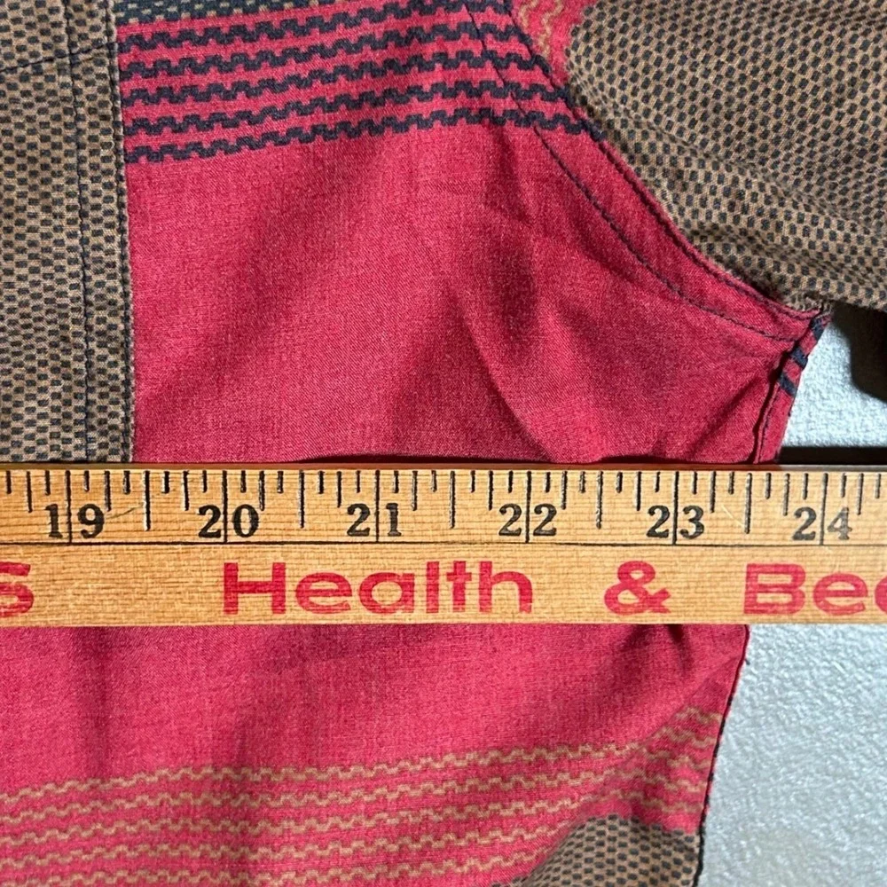 Levis Mens XL‎ Long Sleeve Button Down Shirt Red Brown Striped